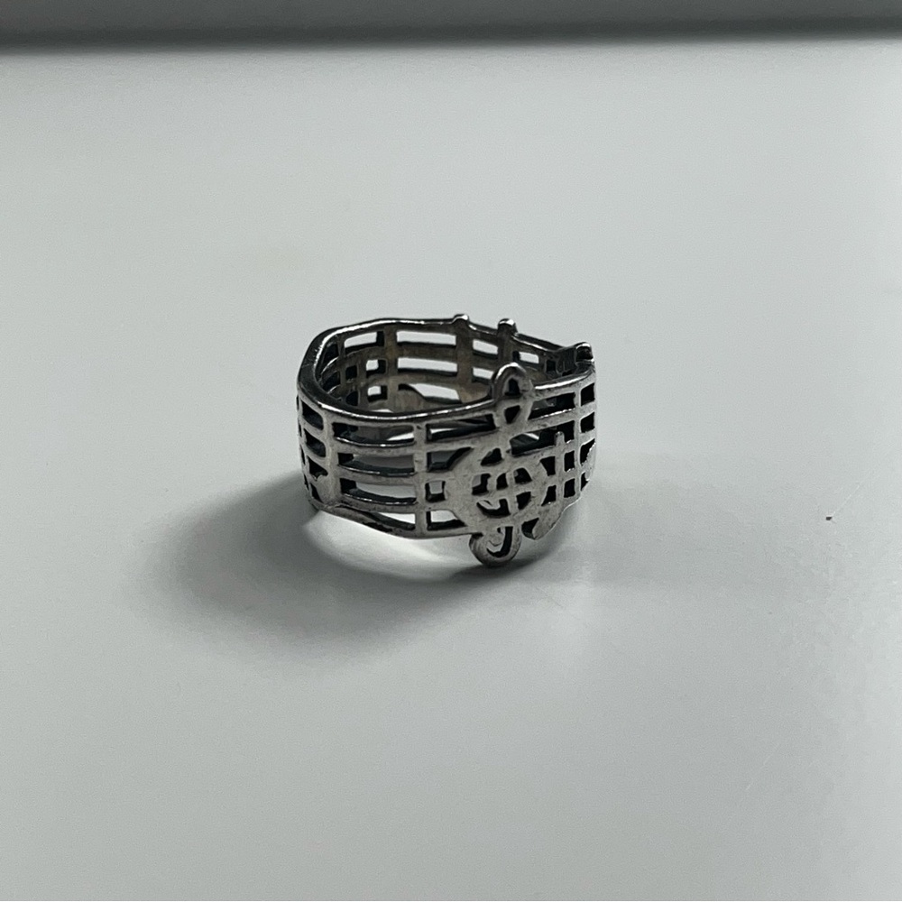 Retired James‎ Avery Amazing Grace Band Ring Music Notes Sterling Silver SZ 6
